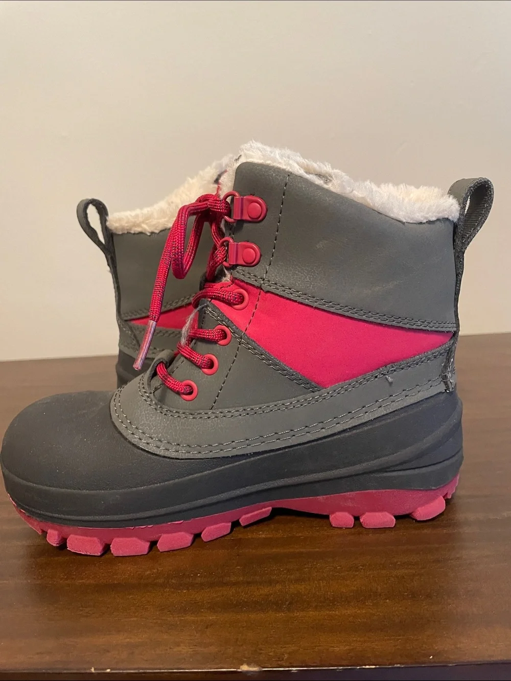 All in Motion Girls Grey and Burgundy Winter Boots (size 13)